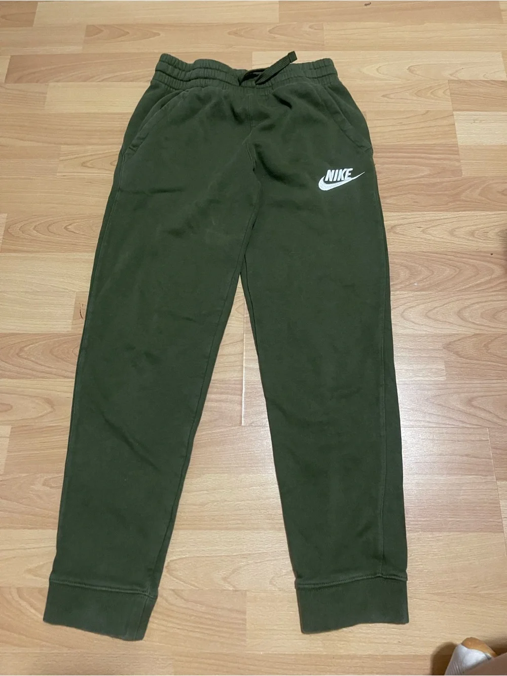 Nike Kids Olive Green Fleece Jogger Pants